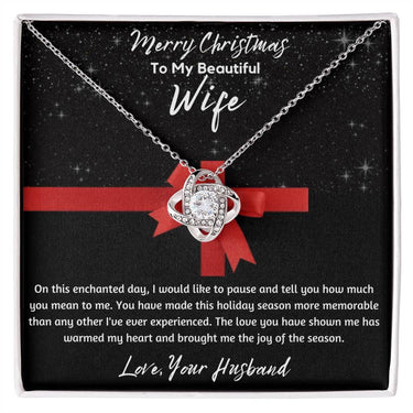 To My Beautiful Wife - Love Knot Necklace - Gift Set - SLDDL0048 - Sunshine Letters Co